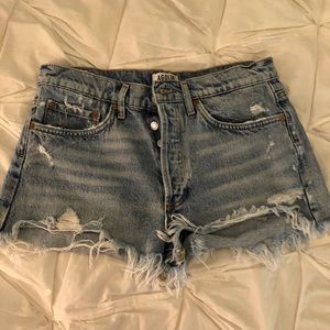 Agolde swapmeet distressed jean shorts